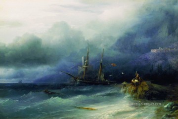  russisch - die Tempest 1857 Verspielt Ivan Aivazovsky russisch